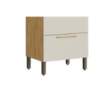 Cristaleira De Cozinha Paneleiro Riesling C- 4 Portas (2 Reflectas) E 1 Nicho P- Forno 70cm Amendoa-off White - Ronipa - 5