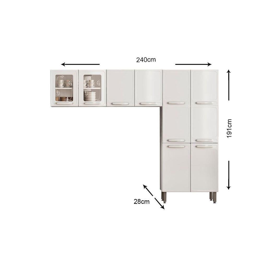 Cozinha Modulada Bertolini Evidence 3 Peças (2aéreos+1paneleiro) Cpt58 Branco-bertolini - 3