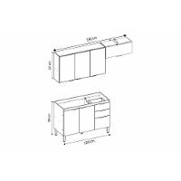 Cozinha Completa Firenze 3 Peças (1balcão+2aéreos) C3p50 Amendola-branco - Demóbile - 3