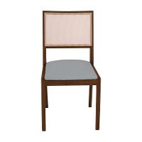 Conjunto Com 8 Cadeiras De Jantar Estofada Suellen Mel Linho Cinza - 5