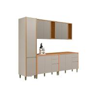 Cozinha Modulada Completa Allure 5 Peças (2aéreos+2balcões+1paneleiro) Cp30 Jequitiba-gris Fosco - Linea Brasil - 1