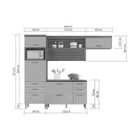 Cozinha Modulada Completa Princesa 3 Peças (1aéreo+1balcão+1paneleiro) C3p20 Freijo-off White - Nesher - 6