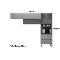 Cozinha Completa Proença 3 Peças (2aéreos+1paneleiro) C3p61 Nogueira-carbono Prime Tx - Demóbile - 3