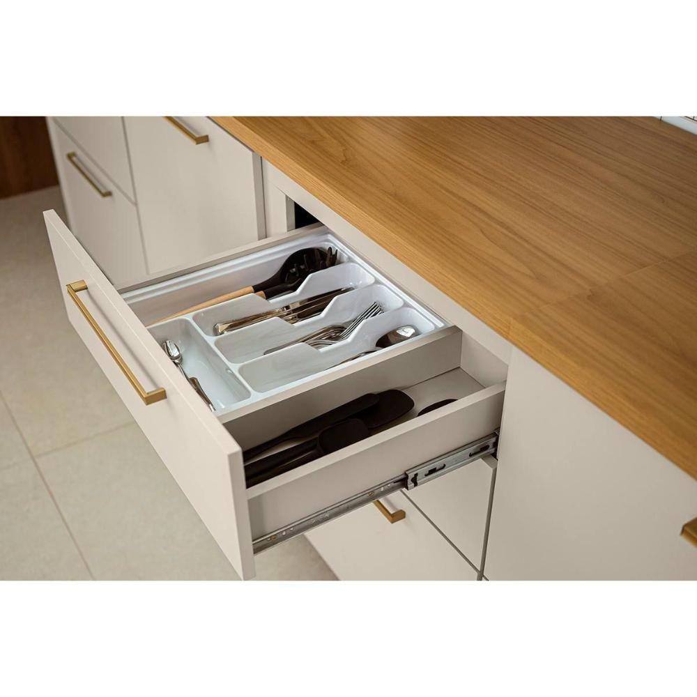 Cozinha Completa Atena 6 Peças (2aéreos+2balcões+1cristaleira+1paneleiro) Cp03 Jequitiba-off White Fosco - Linea Brasil - 5