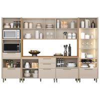 Cozinha Completa Atena 6 Peças (2aéreos+2balcões+1cristaleira+1paneleiro) Cp03 Jequitiba-off White Fosco - Linea Brasil - 3