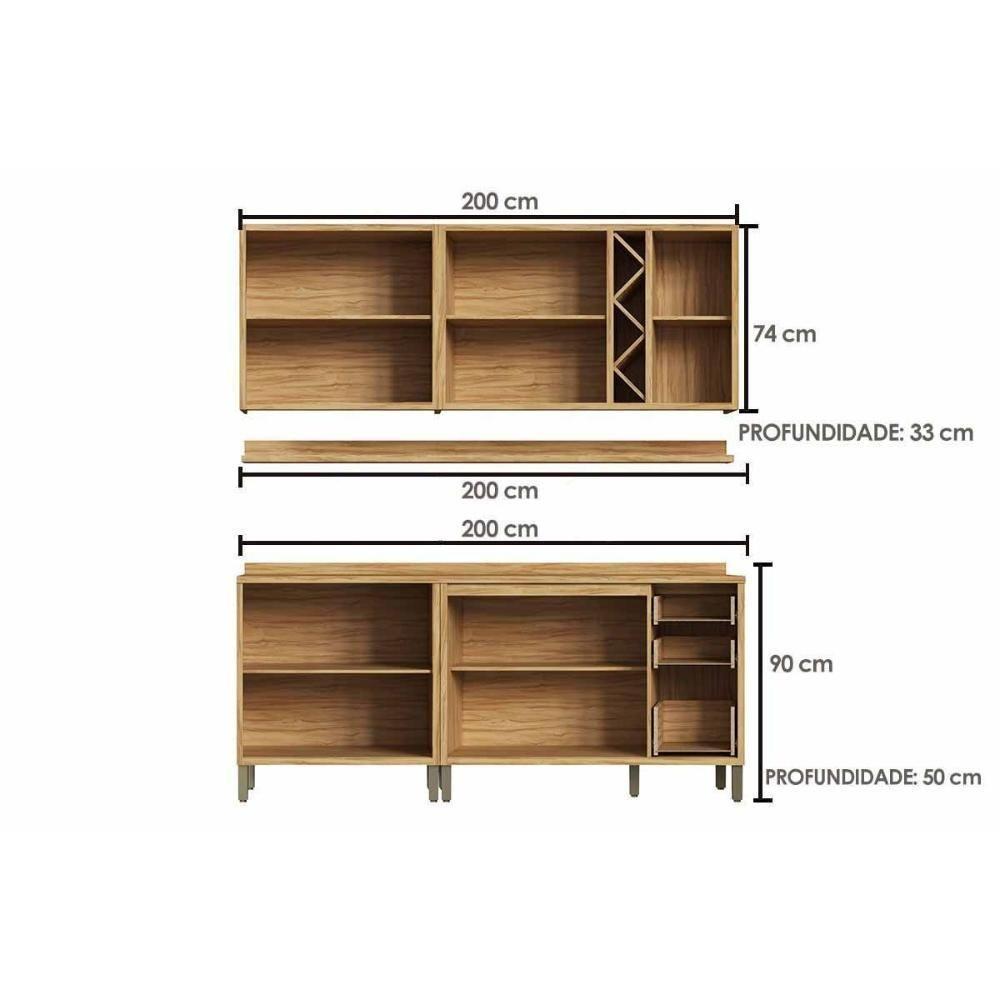 Cozinha Modulada Ronipa Tempranillo Tempranillo 6 Peças (2aéreos+2balcões+2complementos) C6p112 Amendoa-off White-ronipa - 2