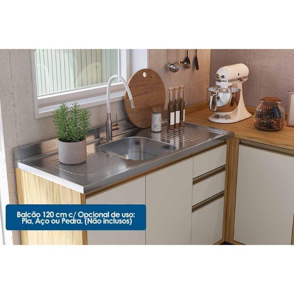 Cozinha Modulada Ronipa Tempranillo Tempranillo 6 Peças (2aéreos+2balcões+2complementos) C6p112 Amendoa-off White-ronipa - 5