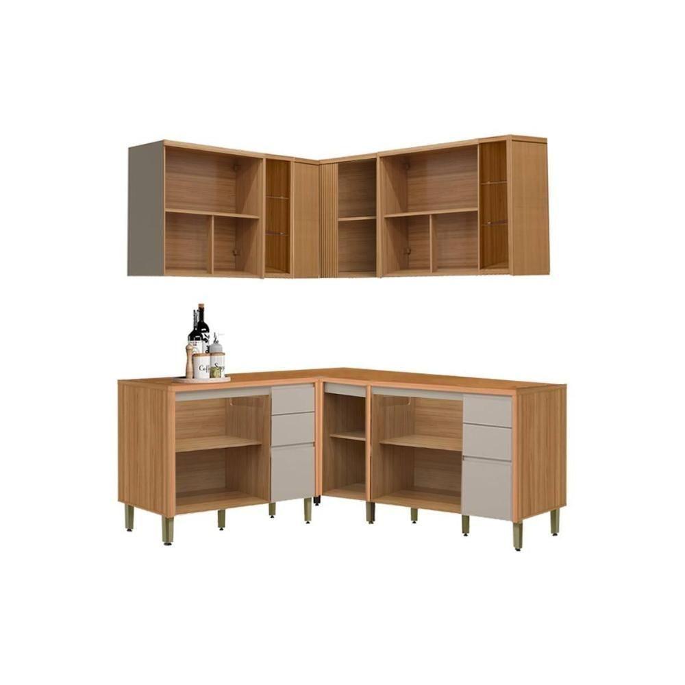 Cozinha Completa Allure 6 Peças (3aéreos+3balcões) Cp27 Jequitiba-gris Fosco - Linea Brasil - 3