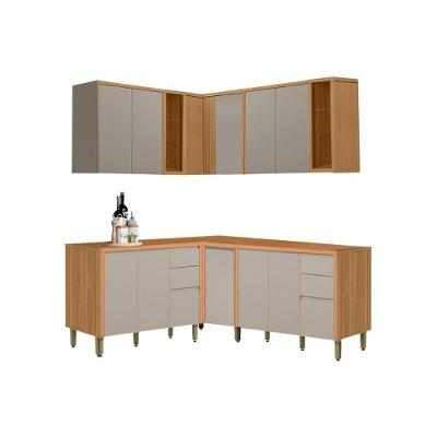 Cozinha Completa Allure 6 Peças (3aéreos+3balcões) Cp27 Jequitiba-gris Fosco - Linea Brasil