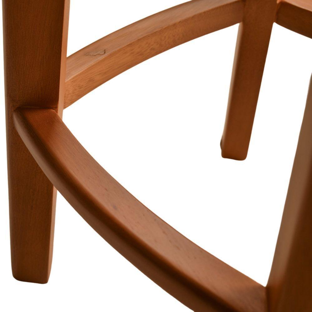 Conjunto 2 Banqueta Bar Em Madeira Maciça Amêndoa - 6