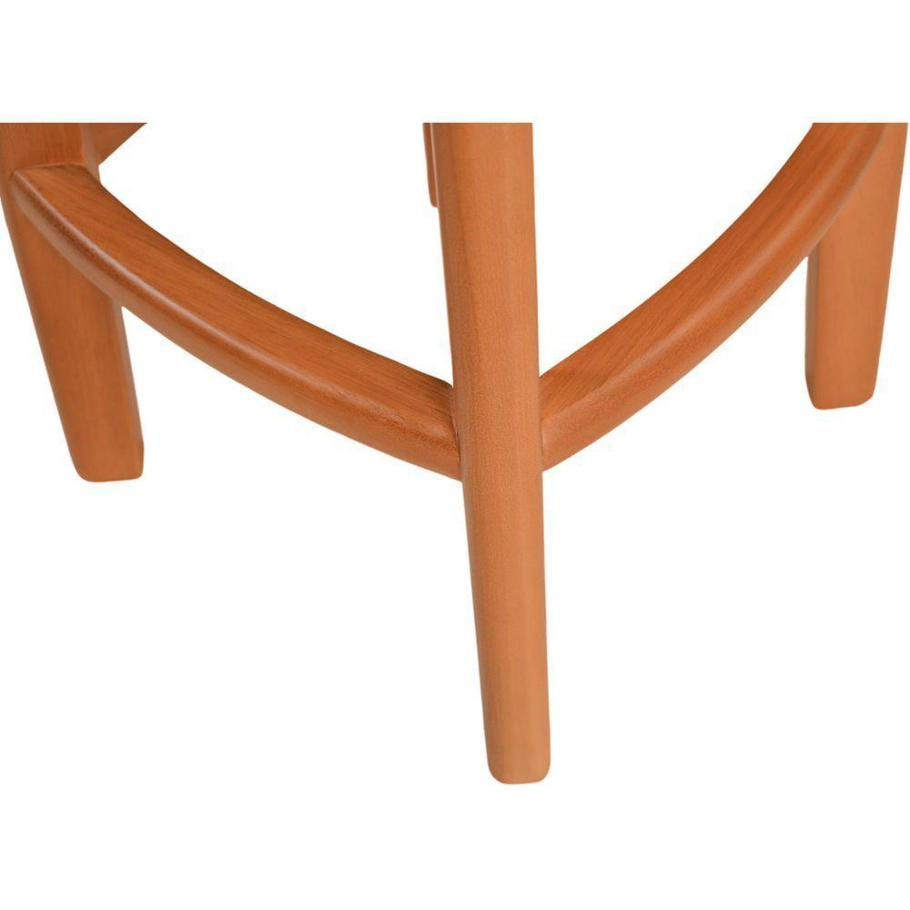 Conjunto 2 Banqueta Bar Em Madeira Maciça Amêndoa - 7