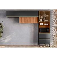 Cozinha Completa Proença 3 Peças (2aéreos+1paneleiro) C3p63 Nogueira-carbono Prime Tx - Demóbile - 1