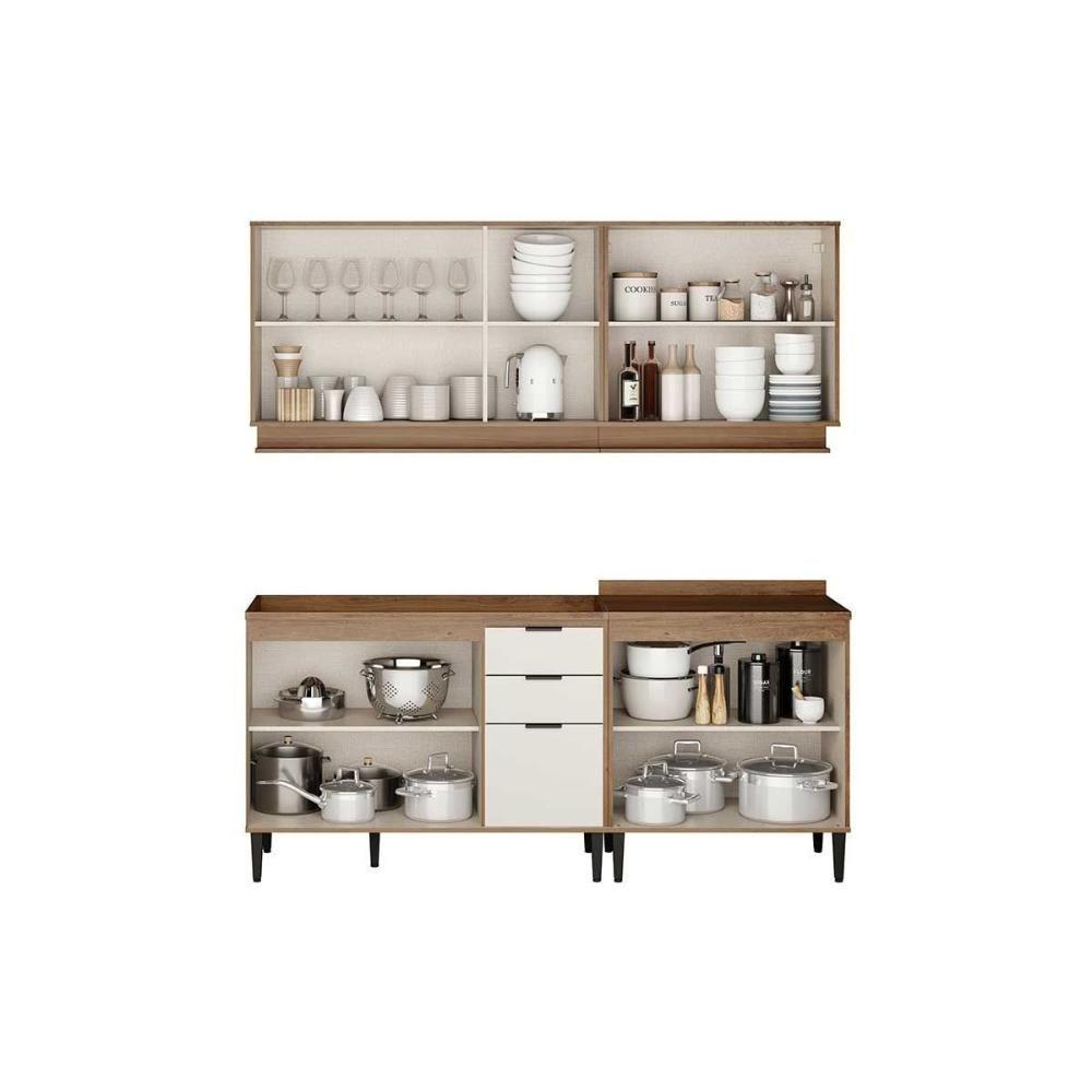 Cozinha Completa Alpha 4 Peças (2aéreos+2balcões) C4p175 Branco - Carraro - 3