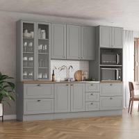 Cristaleira Henn Americana 2 Portas 2 Gavetas Sd C357-05 Naturale-cinza - 4