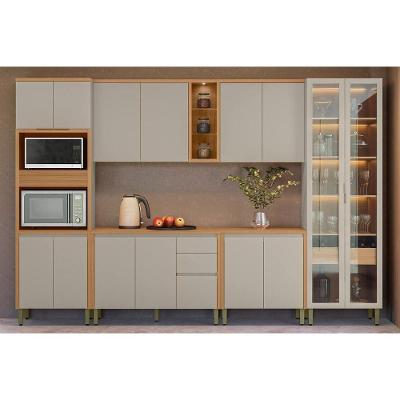 Cozinha Completa Allure 6 Peças 14 Portas 3 Gavetas MDF 120cm Cinza Fosco com Pés