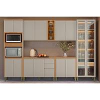 Cozinha Completa Allure 6 Peças (2aéreos+2balcões+1cristaleira+1torrequente) Cp21 Jequitiba-gris Fosco - Linea Brasil - 1