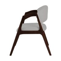 Conjunto Com 2 Cadeiras De Jantar Estofada Gabriela Em Madeira E Mdf Castanho Linho Cinza Prata - 6