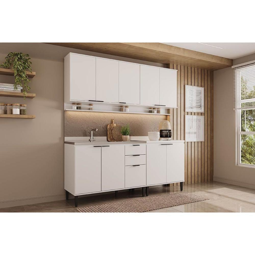 Cozinha Modulada Carraro Alpha Alpha 4 Peças (2aéreos+2balcões) C4p175 Branco-carraro - 1