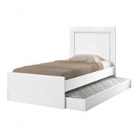 Cama Luara Solteiro 0,88cm Com Auxiliar Branca E Dois Colchões - Cambel - 3
