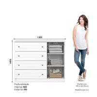 Conjunto Guarda Roupa E Cômoda Americana Henn Branco - 4