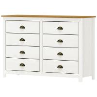 Cômoda Para Quarto Closet 8 Gavetas Madeira Maciça Mazzaro F06 Branco Freijó - Lyam Decor - 5