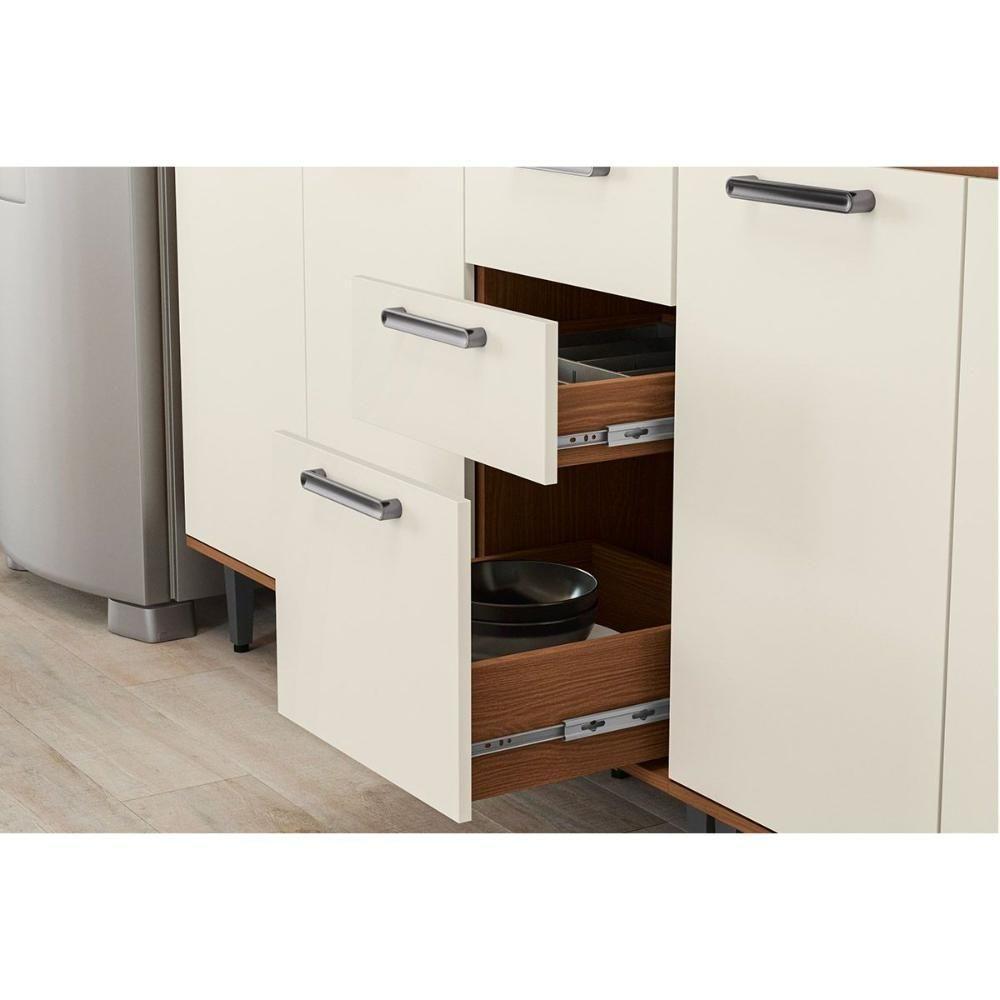 Cozinha Completa Linna 12 Peças (4aéreos+3balcões+2paneleiros+3complementos) C12p06 Canela-grafite - Kappesberg - 6