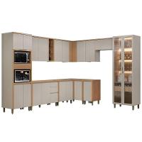 Cozinha Completa Allure 11 Peças (5aéreos+4balcões+1cristaleira+1paneleiro) Cp01 Jequitiba-gris Fosco - Linea Brasil - 10