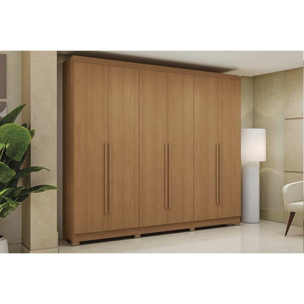 Guarda Roupa Casal 6 Portas E 3 Gavetas C- Pés Cb03t580 Canela - Kappesberg - 1