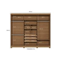 Guarda Roupa Casal 6 Portas E 3 Gavetas C- Pés Cb03t580 Canela - Kappesberg