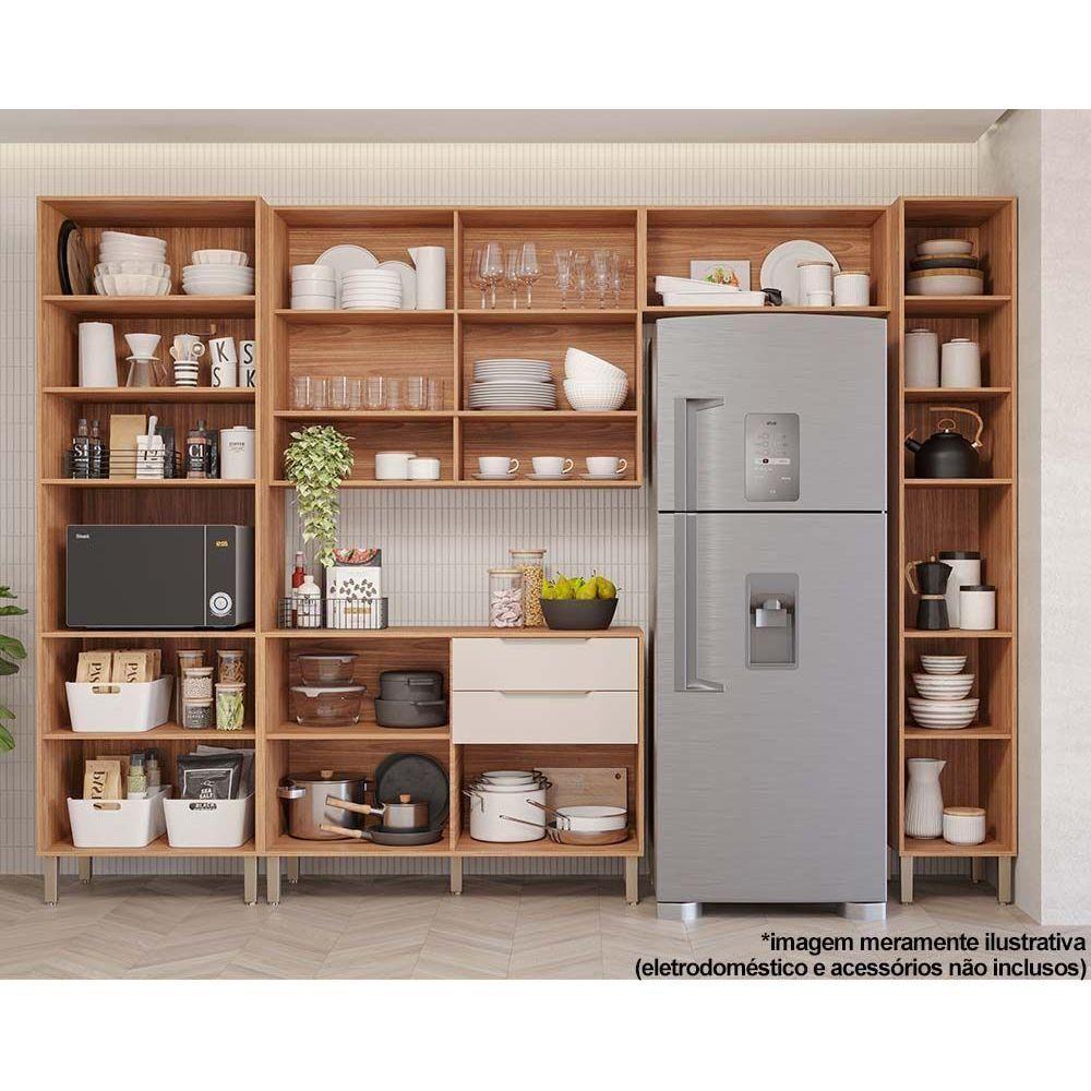 Cozinha Modulada Mgm Divina 5 Peças (2aéreos+1balcão+2paneleiros) Cz004 Freijo-off White-mgm - 3