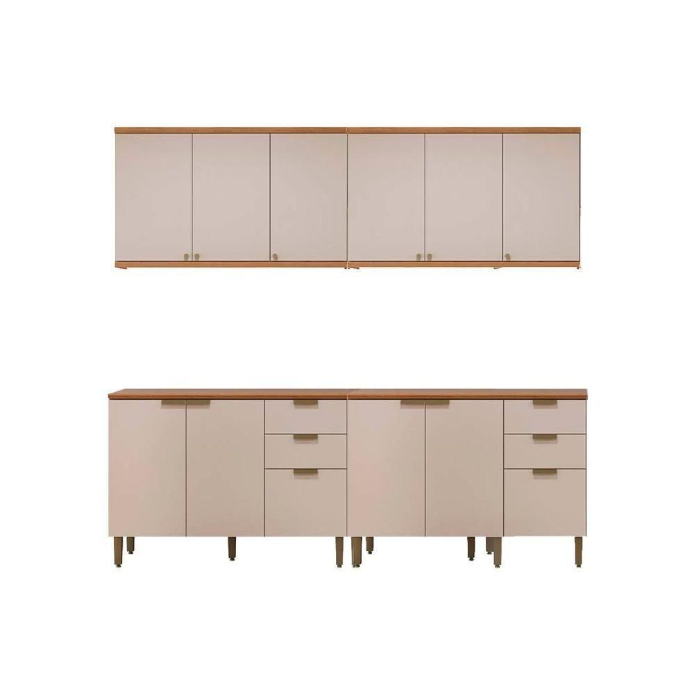 Cozinha Completa Selene 4 Peças (2balcões+2aéreos) Cp21 Jequitiba-off White Fosco - Linea Brasil - 1