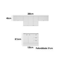 Cozinha Modulada Carraro Bella 4 Peças (3aéreos+1balcão) C4p173 Branco-carraro - 2
