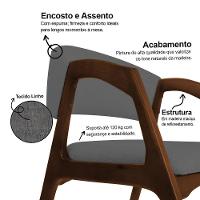 Kit 2 Cadeiras De Jantar Gabriela Em Madeira E Mdf Mel Linho Cinza Grafite - 3