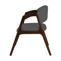 Kit 2 Cadeiras De Jantar Gabriela Em Madeira E Mdf Mel Linho Cinza Grafite - 6