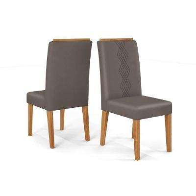 Kit 2 Cadeiras De Cozinha Yasmin 2 Un Freijó-suede Lunar Grafite - Dj Móveis