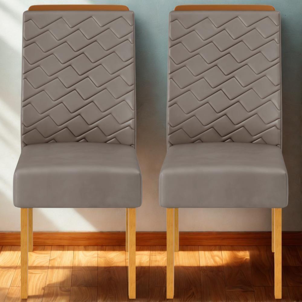 Kit 2 Cadeiras De Jantar Estofadas Lidia Veludo Lunar Cedro Dj Moveis Veludo Lunar Cedro - 8