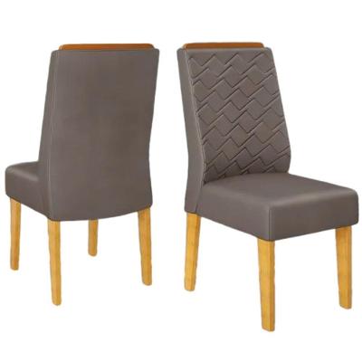 Kit 2 Cadeiras De Jantar Estofadas Lidia Veludo Lunar Cedro Dj Moveis Veludo Lunar Cedro