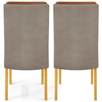 Kit 2 Cadeiras De Jantar Estofadas Lidia Veludo Lunar Cedro Dj Moveis Veludo Lunar Cedro