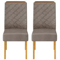 Kit 2 Cadeiras De Jantar Estofadas Lidia Veludo Lunar Cedro Dj Moveis Veludo Lunar Cedro - 6