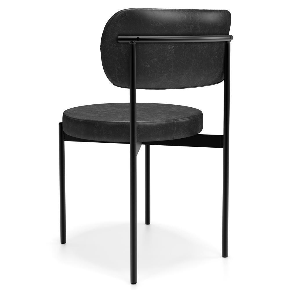 Kit 04 Cadeiras Estofadas Para Sala De Jantar Louvre L02 Couríssimo Preto - Lyam Decor - 6