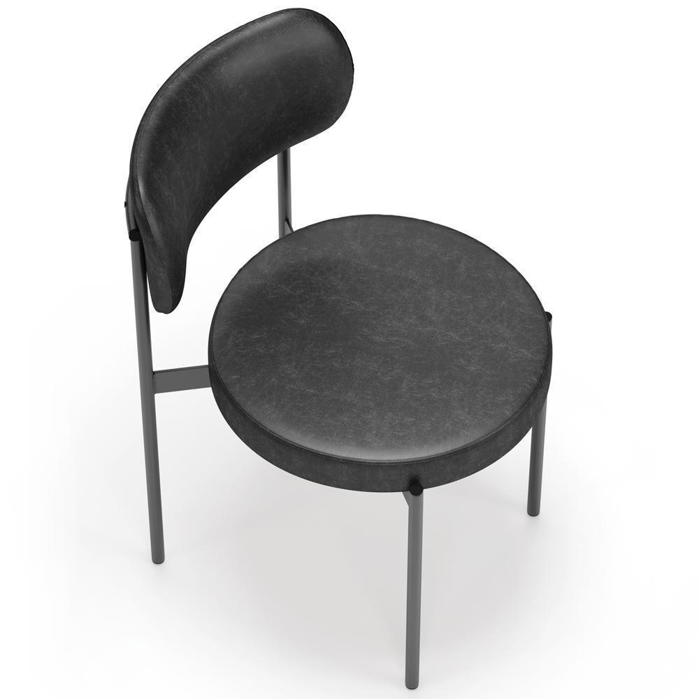 Kit 04 Cadeiras Estofadas Para Sala De Jantar Louvre L02 Couríssimo Preto - Lyam Decor - 7