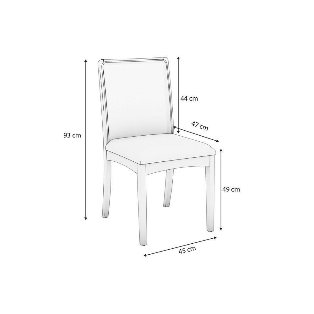 Kit 2 Cadeiras De Cozinha Lara 2cmm007ca Premium Madeira Maciça 2 Un Carvalho-linho Bege Caqui-tela Bege - Kappesberg - 2