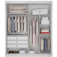 Guarda Roupa São Paulo Branco 2 Portas 3 Gavetas Leifer Móveis