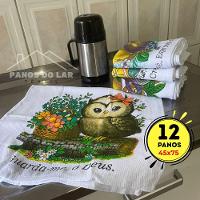 Kit 12 Pano De Prato De Cozinha 45x75 Estampado Grande Com Costura Reforçada - 2