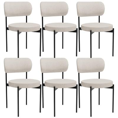 Kit 06 Cadeiras Estofadas Para Sala De Jantar Louvre L02 Linho Cru - Lyam Decor