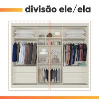 Guarda Roupas Casal 3 Portas De Correr Com Espelho Ripado 100% Mdf 6 Gavetas Dublin Off White - 9