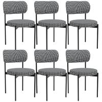 Kit 06 Cadeiras Estofadas Para Sala De Jantar Louvre L02 Pied Poule - Lyam Decor - 1