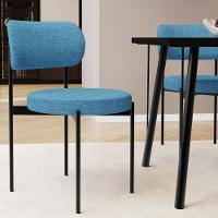 Kit 06 Cadeiras Estofadas Para Sala De Jantar Louvre L02 Linho Azul - Lyam Decor - 2