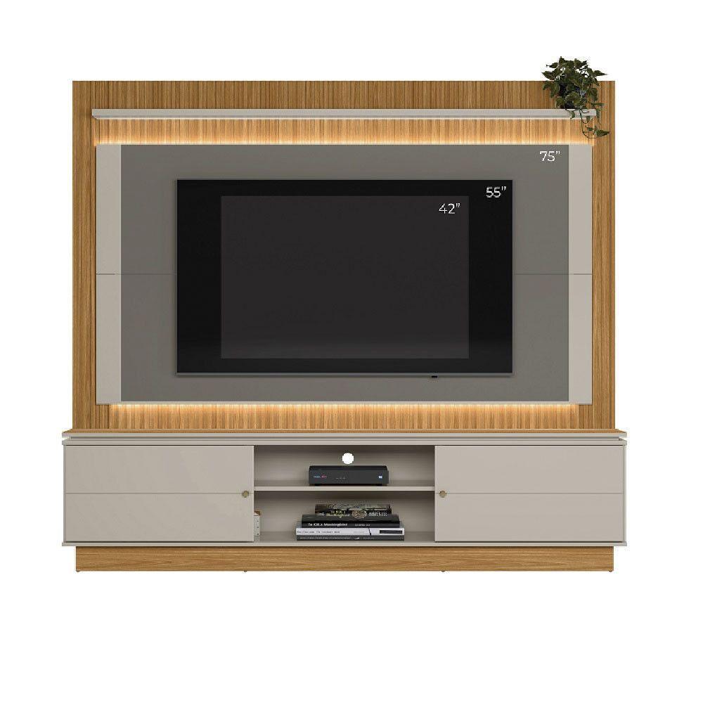 Home Para Tv Até 65pol Guararapes Com Led 2pts Linea Brasil Nature Com Off White - 2
