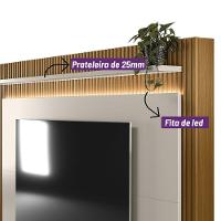 Home Para Tv Até 65pol Guararapes Com Led 2pts Linea Brasil Nature Com Off White - 5